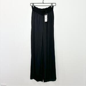 NWT Chaser Smocked Wide Leg Pant Black Loungewear size Large